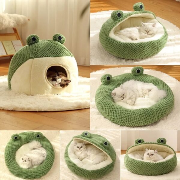 Little Frog Warm Plush Cat Nest