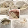 CozyCuddle Round Plush Cat Bed