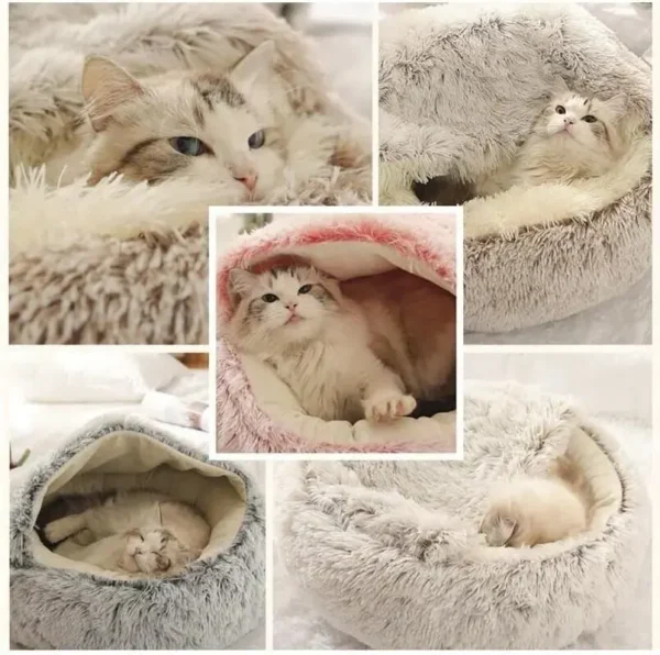 CozyCuddle Round Plush Cat Bed