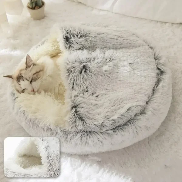 CozyCuddle Round Plush Cat Bed