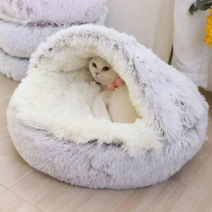 CozyCuddle Round Plush Cat Bed