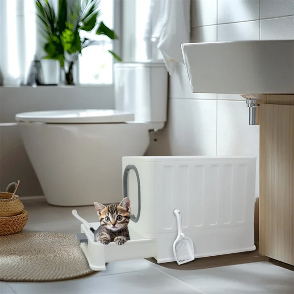 Large Space Foldable Cat Litter Box