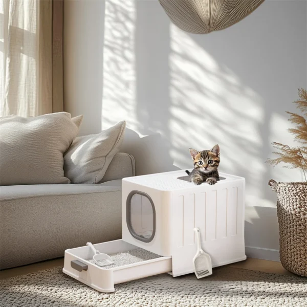 Large Space Foldable Cat Litter Box