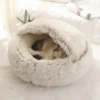 CozyCuddle Round Plush Cat Bed