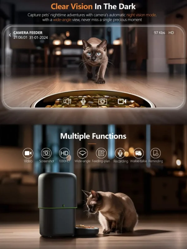 Smart Cam Food Dispenser 2.4G/5GWiFi